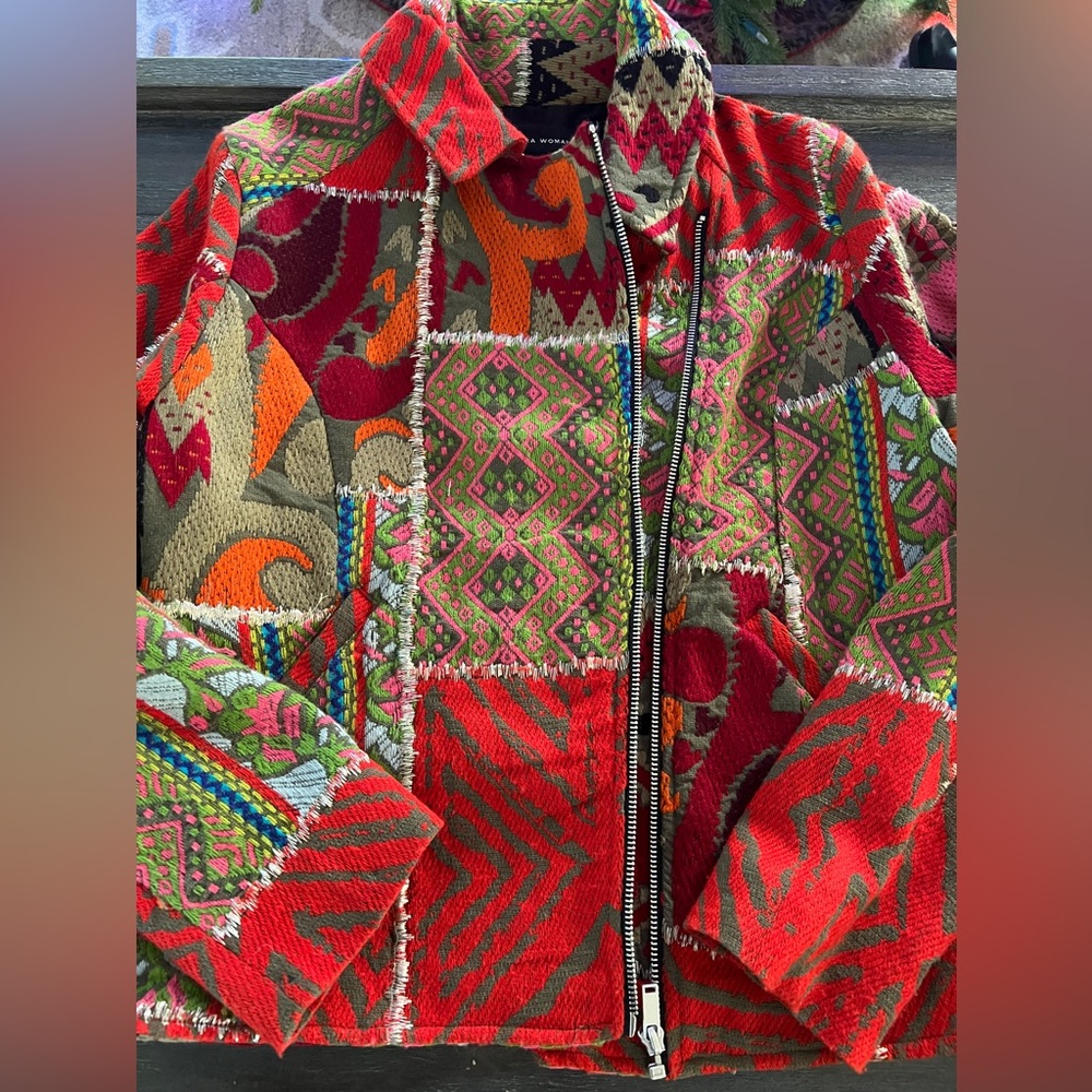 Zara Woman Multi Colored Patchwork Fabulousous Ja… - image 3
